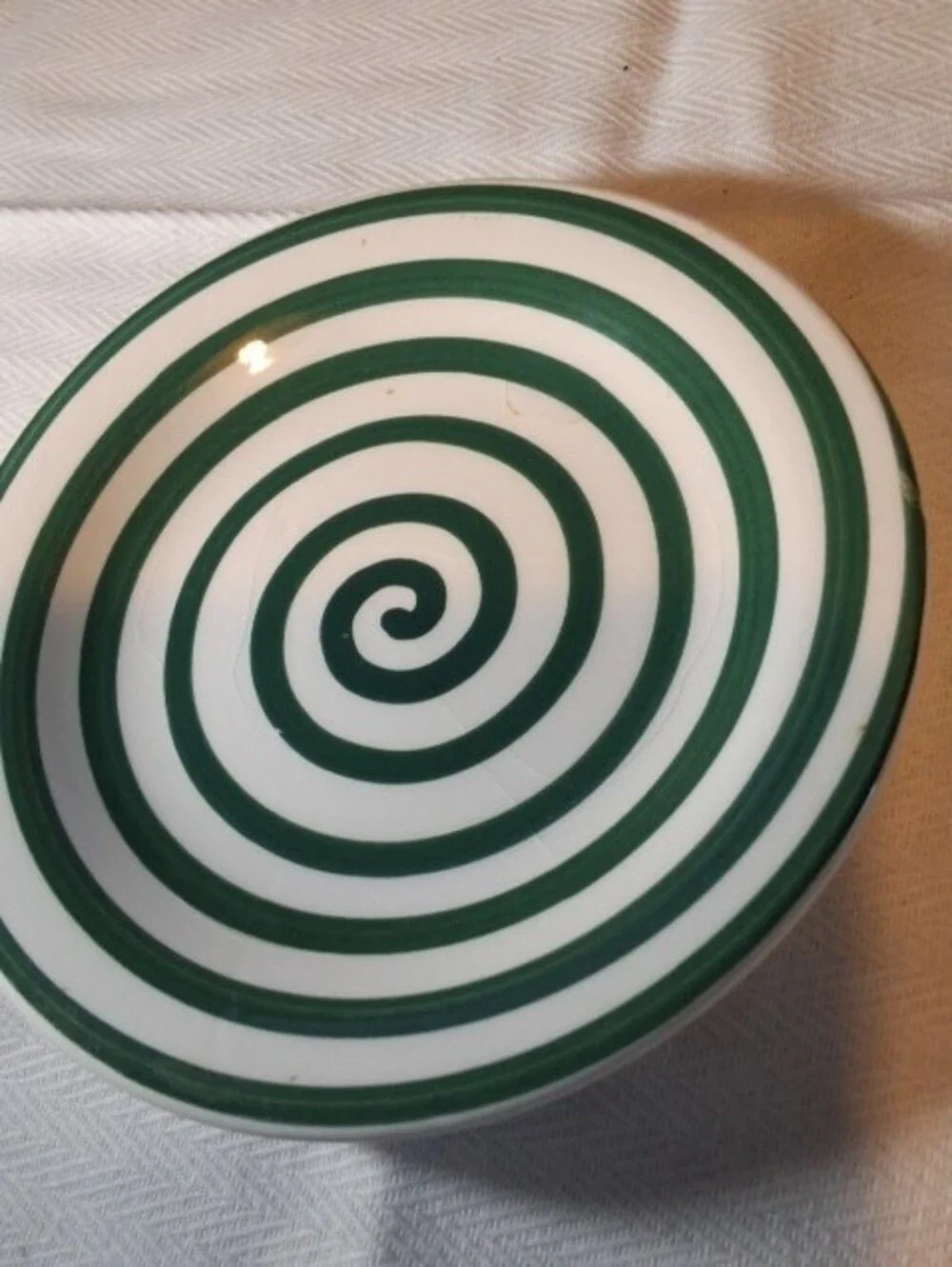 Green Spiral Ceramic Salad/Dessert Plate - Home Dining